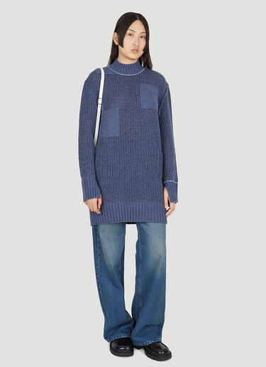 MM6 Maison Margiela Roll Neck Knit Jumper Dark Blue mmm0249009