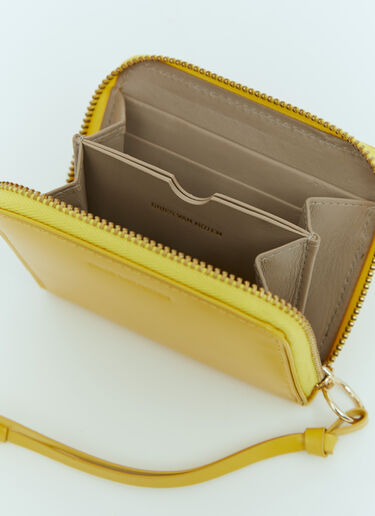 Dries Van Noten Zip Around Leather Wallet Yellow dvn0254053