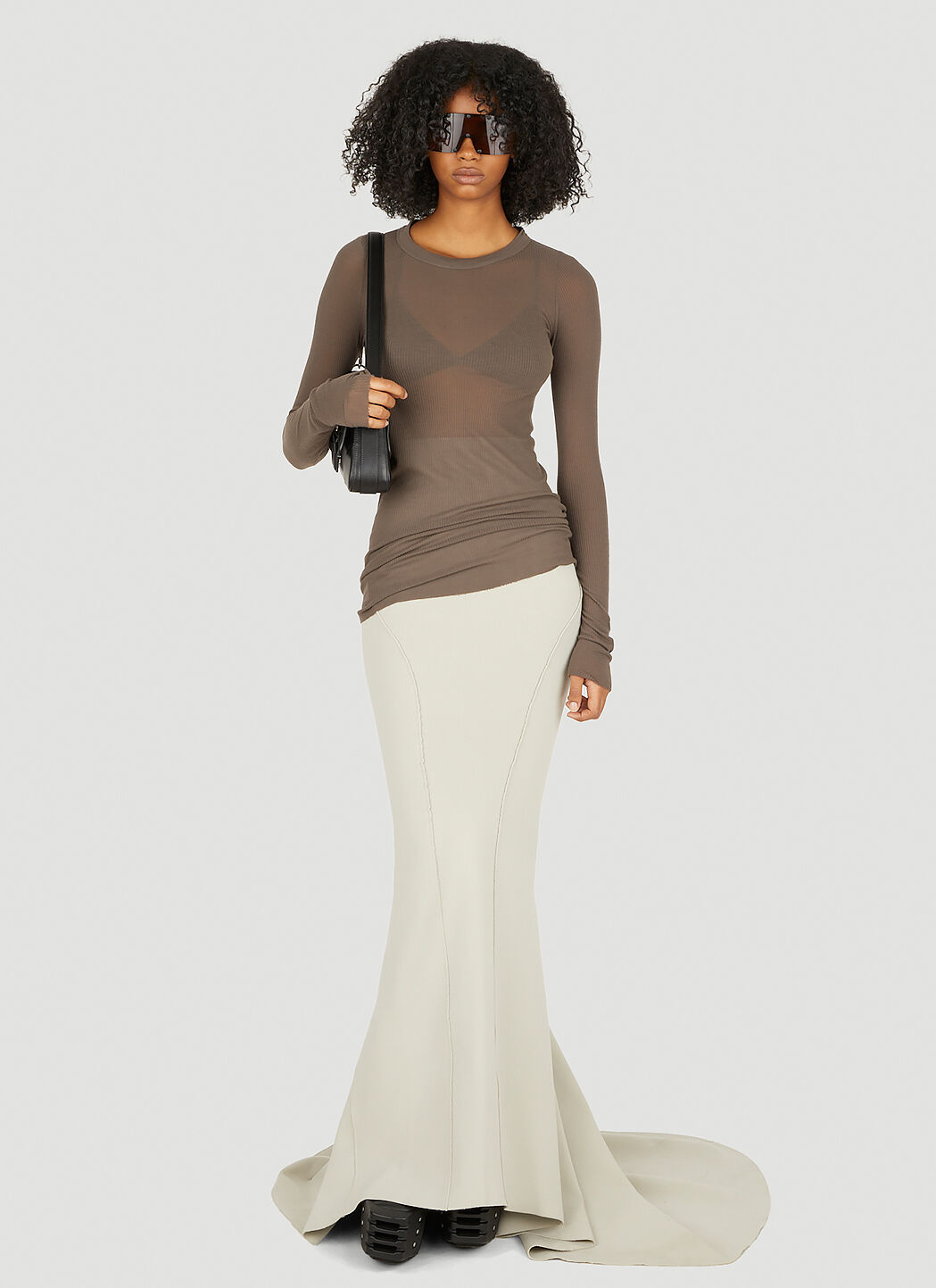 Rick Owens Fishtail Skirt in Grey LN CC