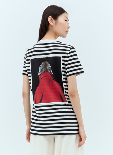 Max Mara Striped Dog T-Shirt White max0257024