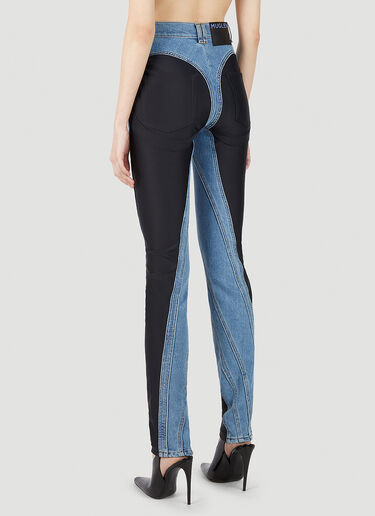 Mugler Structured Contrast Panel Jeans Blue mug0251059