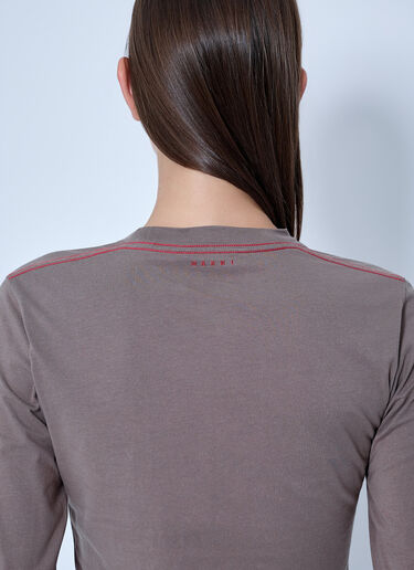 LN-CC® - Marni: Cut-Out Detail Long Sleeve Top - Grey Marni Cut-Out Detail Long Sleeve Top Grey mni0266005