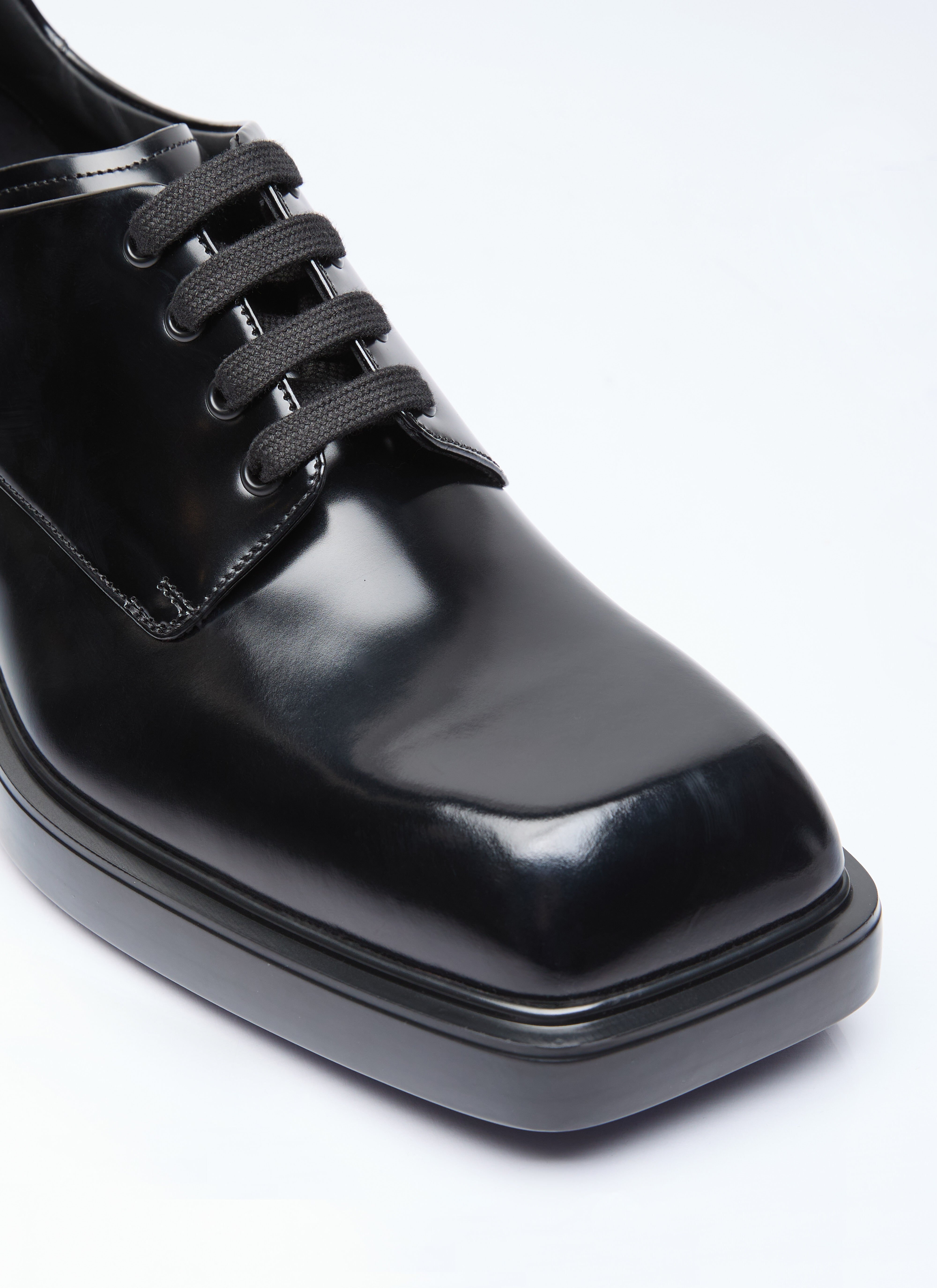 Prada Men's' Square Toe Derby Shoes in Black | LN-CC®