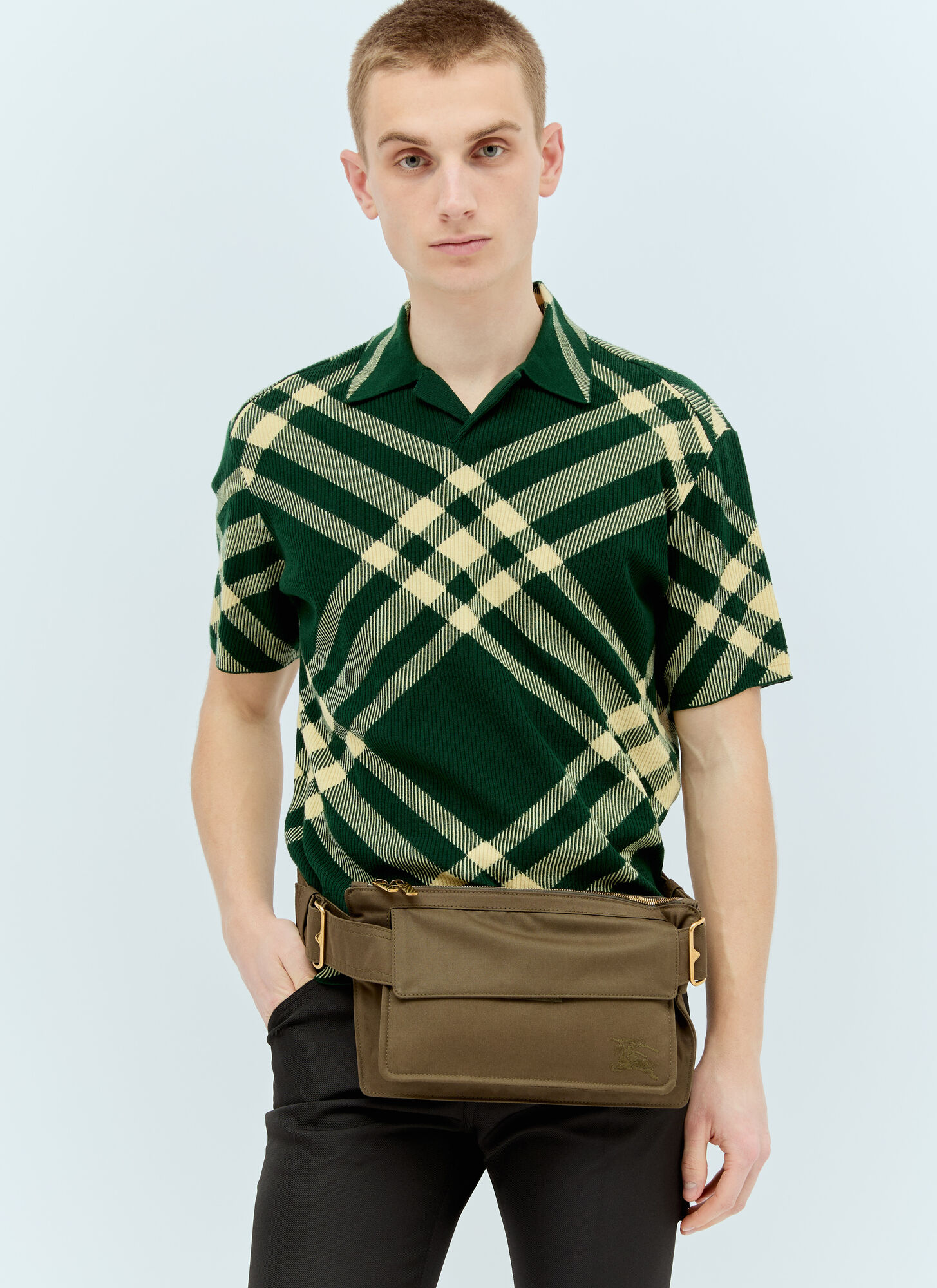 Shop Burberry Trench Belt Bag In Green