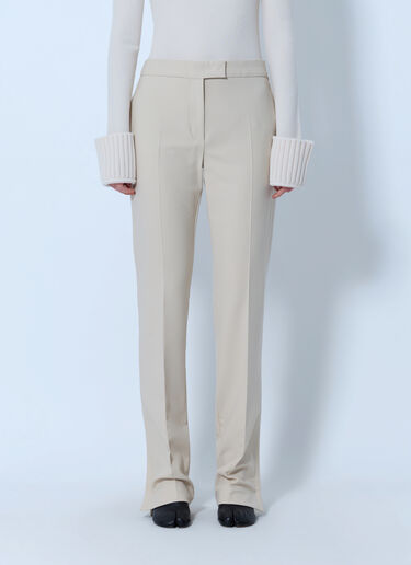 LN-CC® - Sportmax: Tailored Wool Grain-de-Poudre Trousers - Beige Sportmax Tailored Wool Grain-de-Poudre Trousers Beige spx0266209