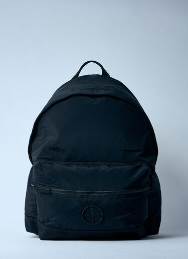 Stone Island Logo Patch Backpack Black sto0160058