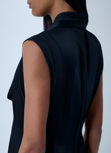 Jil Sander V-Neck Midi Dress Black jil0264004