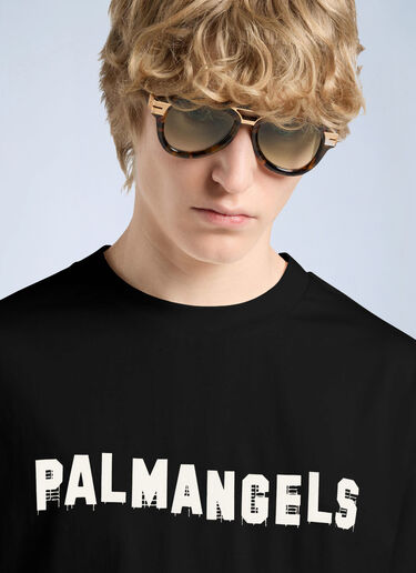 LN-CC® - Palm Angels: Palm Hills Regular T-Shirt - Black Palm Angels Palm Hills Regular T-Shirt Black pma0166107
