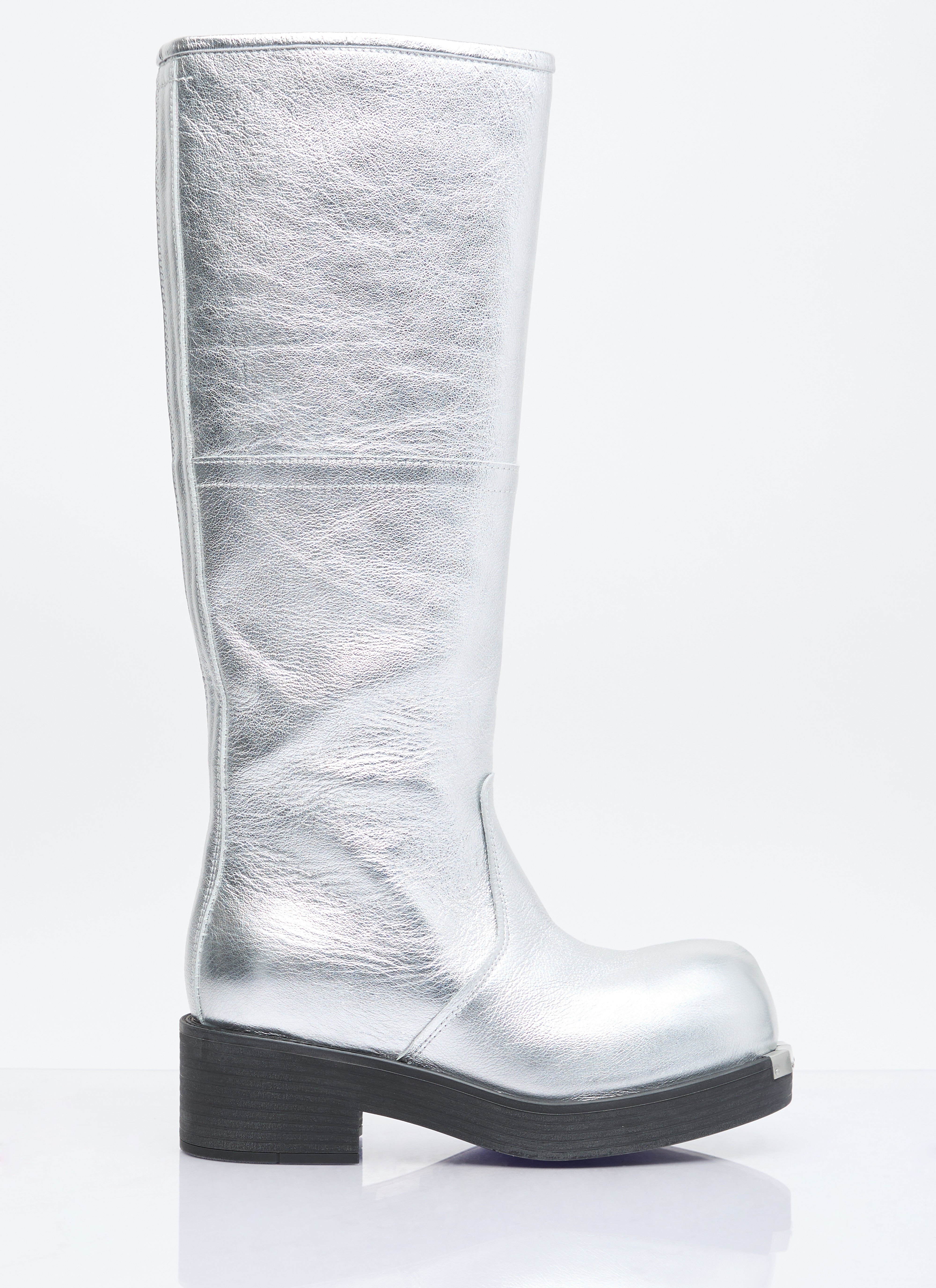 GANNI Knee-High Metallic Boots Black gan0255095