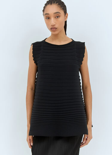 Pleats Please Issey Miyake Bounce Knit Top Black plp0258015