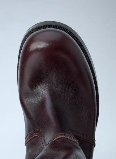Prada Leather Mid-Calf Boots Brown pra0265012