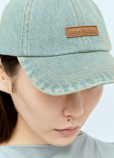 Acne Studios Logo Patch Denim Baseball Cap Blue acn0255020