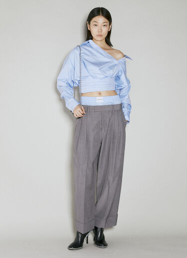Cropped Wrapped Shirt Alexander Wang Cropped Wrapped Shirt Blue awg0253058