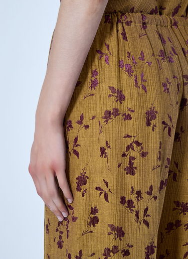 LN-CC® - Dries Van Noten: Floral Wide-Leg Trousers - Yellow Dries Van Noten Floral Wide-Leg Trousers Yellow dvn0266011