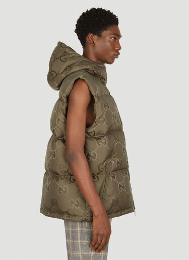 Gucci GG Hooded Sleeveless Jacket Khaki guc0151013