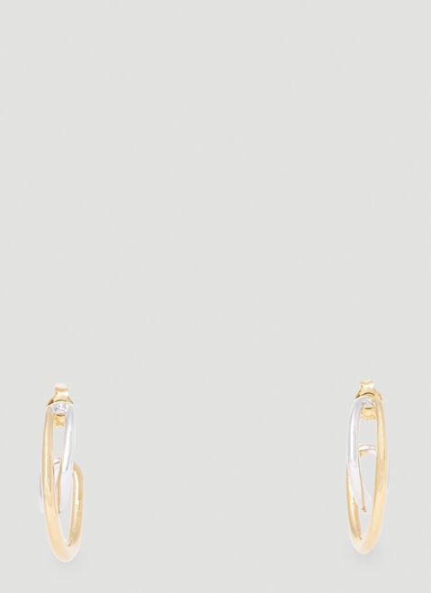 Charlotte CHESNAIS Initial Hoop Earrings Gold ccn0254003