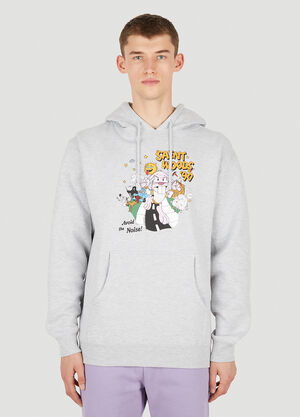 Saintwoods Graphic Print Hooded Sweatshirt Black swo0151006