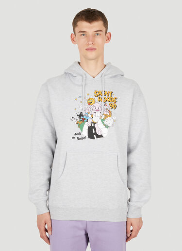 Saintwoods Graphic Print Hooded Sweatshirt Grey swo0149007