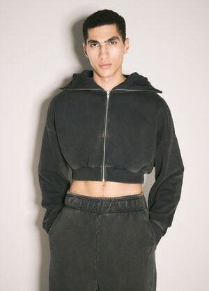 Entire Studios Washed Heavy Hooded Sweatshirt Black ent0353003