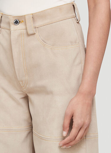 Sunnei Classic Leather Pants Beige sun0240002