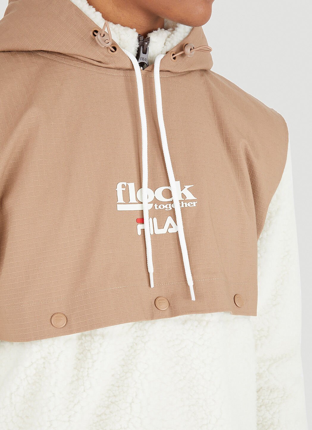 Fila x Flock Together Borg Hybrid Hooded Sweatshirt Sweatshirts Beige XL
