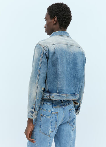 Maison Margiela Cropped Distressed Denim Jacket Light Blue mla0353002