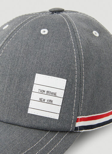 Thom Browne Striped Baseball Cap  Grey thb0148017