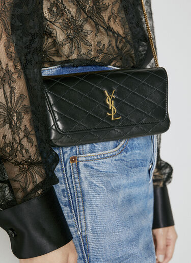 Saint Laurent Gaby Chain Phone Holder Black sla0253140