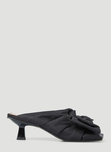 GANNI Soft Bow Kitten Heel Sandals Black gan0251036