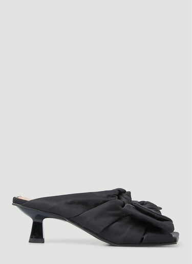 Soft Bow Kitten Heel Sandals GANNI Soft Bow Kitten Heel Sandals Black gan0251036
