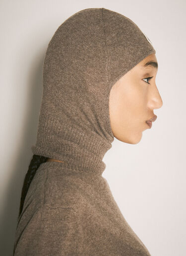 Moncler x Rick Owens Wool And Cashmere Balaclava Brown mcs0358018