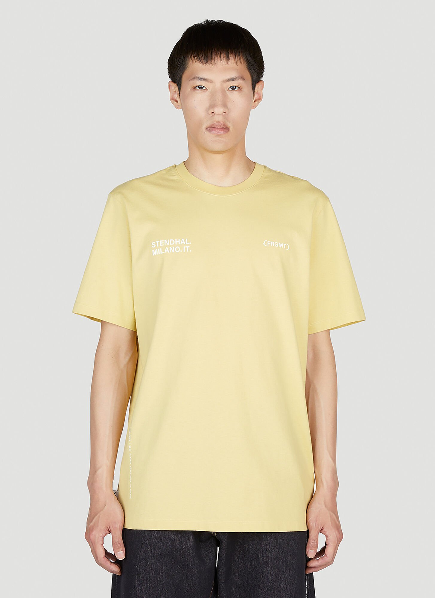 Shop Moncler Genius Logo T-shirt In Yellow