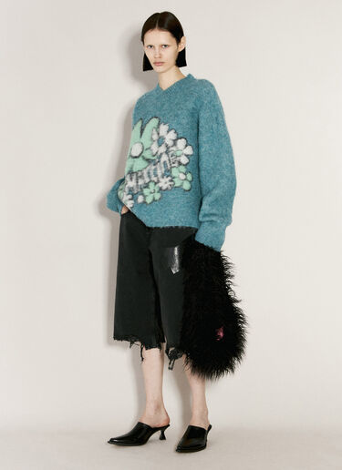Martine Rose 短方 V 领毛衣 蓝色 mtr0255006