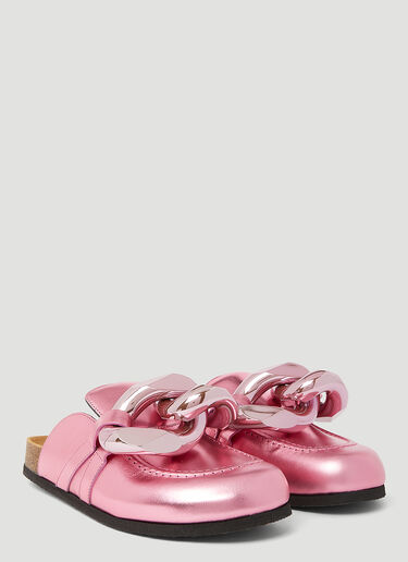 JW Anderson Metallic Chain Loafers Pink jwa0249007