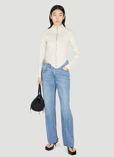 Alexander Wang Washed Straight Leg Jeans Blue awg0252013