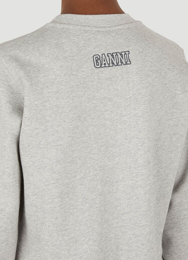 GANNI Puff Sleeve Sweatshirt Grey gan0251006