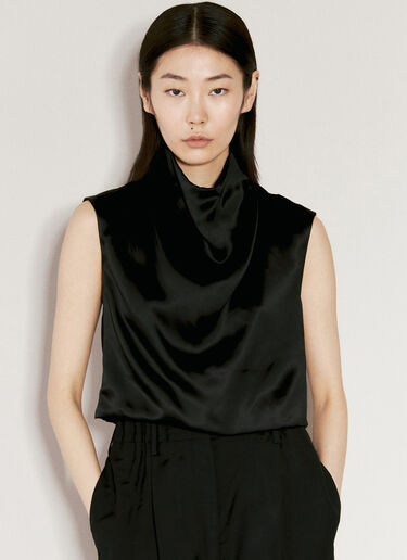 Cowl-Neck Crop Top Saint Laurent Cowl-Neck Crop Top Black sla0255025