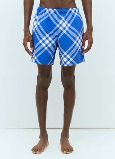Burberry Check Swim Shorts Blue bur0154011
