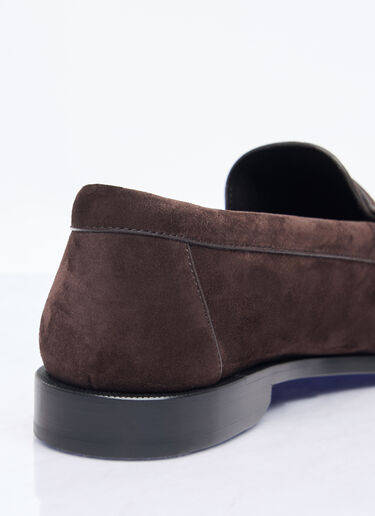 Saint Laurent Le Loafer Suede Penny Slippers Brown sla0257047