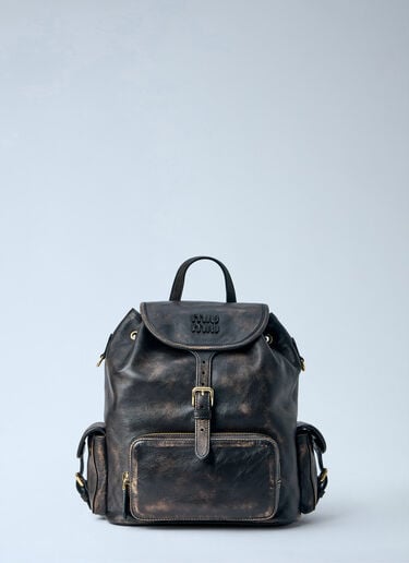 LN-CC® - Miu Miu: Leather Backpack - Dark Brown Miu Miu Leather Backpack Dark Brown miu0264115