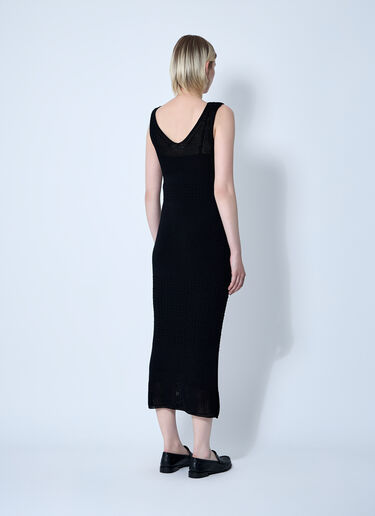 Max Mara Valois Crochet Midi Dress Black max0260014