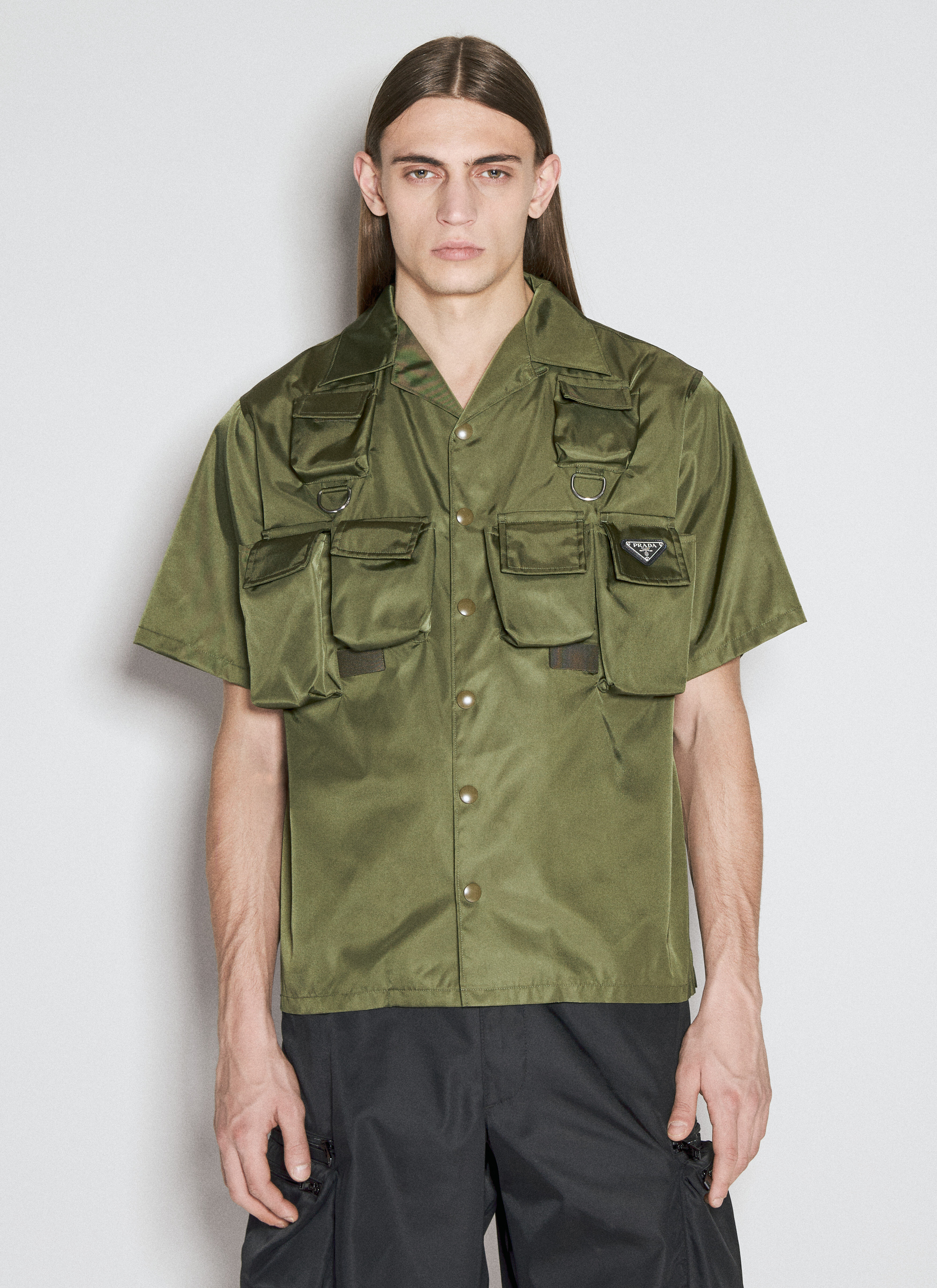 Prada Re-Nylon Cargo Shirt Green pra0156021