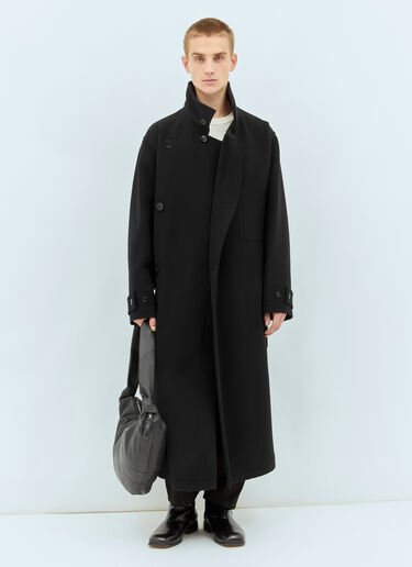 Lemaire Wrap Wool Coat Black lem0158001