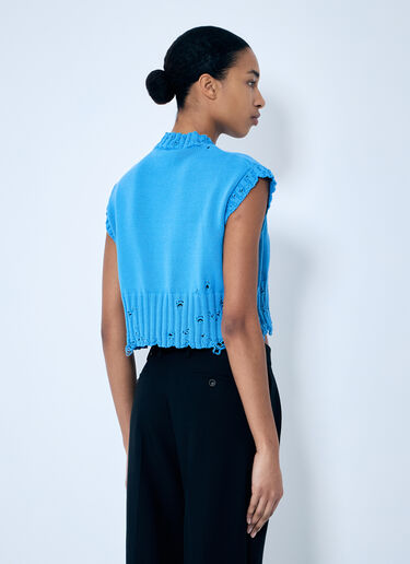 Marni Distressed Knit Vest Blue mni0259004