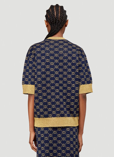 Gucci Interlocking G Metallic-Knit Sweater Blue guc0239022