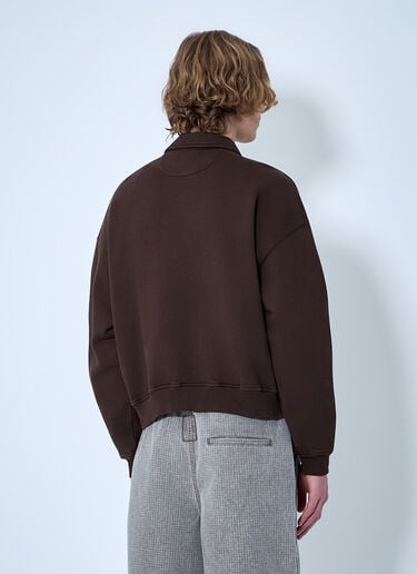 Brain Dead Half-Zip Collared Sweatshirt Brown bra0164006
