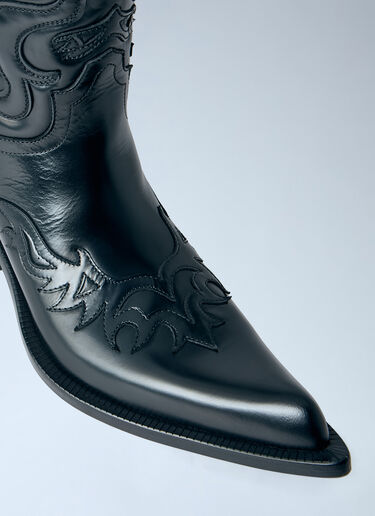 LN-CC® - Acne Studios: Western Leather Boots - Black Acne Studios Western Leather Boots Black acn0265048