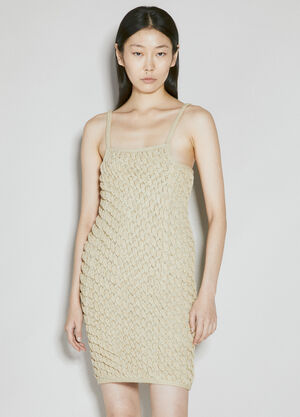 Isa Boulder Sleeveless Cereal Knit Dress Gold isa0251010