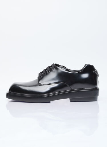 Prada Square Toe Derby Shoes Black pra0156013