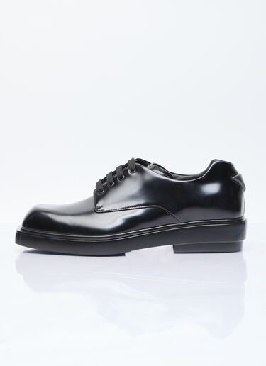 Prada Square Toe Derby Shoes Black pra0156013